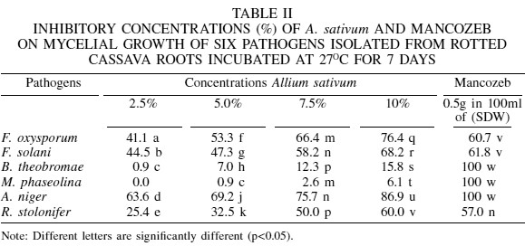 Efectos In Vitro Del Ajo Allium Sativum L Y Albahaca Africana Ocimum Gratissimum L Sobre Patogenos Aislados De Raices De Yuca Podrida