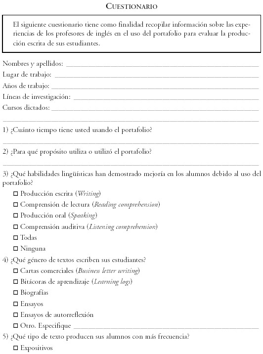 El Portafolio Estrategia Para Evaluar La Produccion Escrita En Ingles Por Parte De Estudiantes Universitarios
