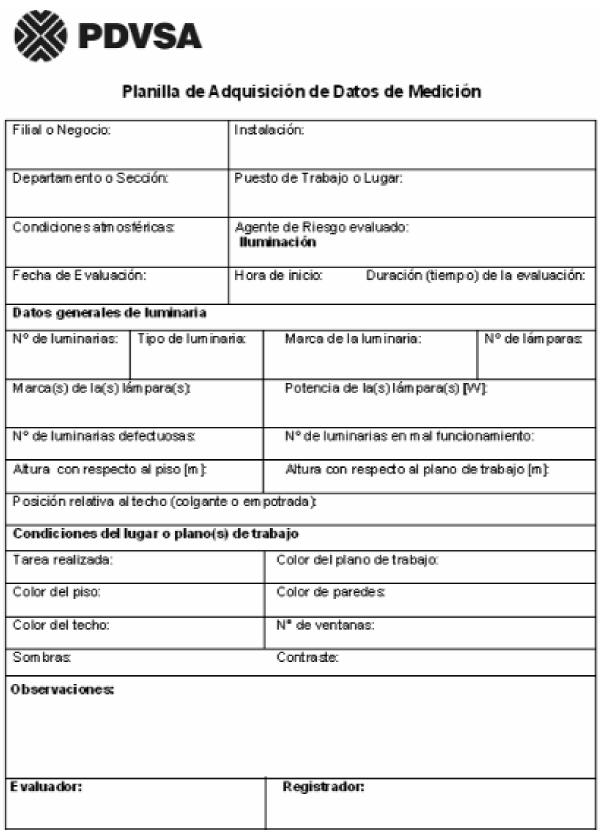 Evaluacion De Los Riesgos Por Iluminacion En Las Oficinas De Una Empresa Petrolera